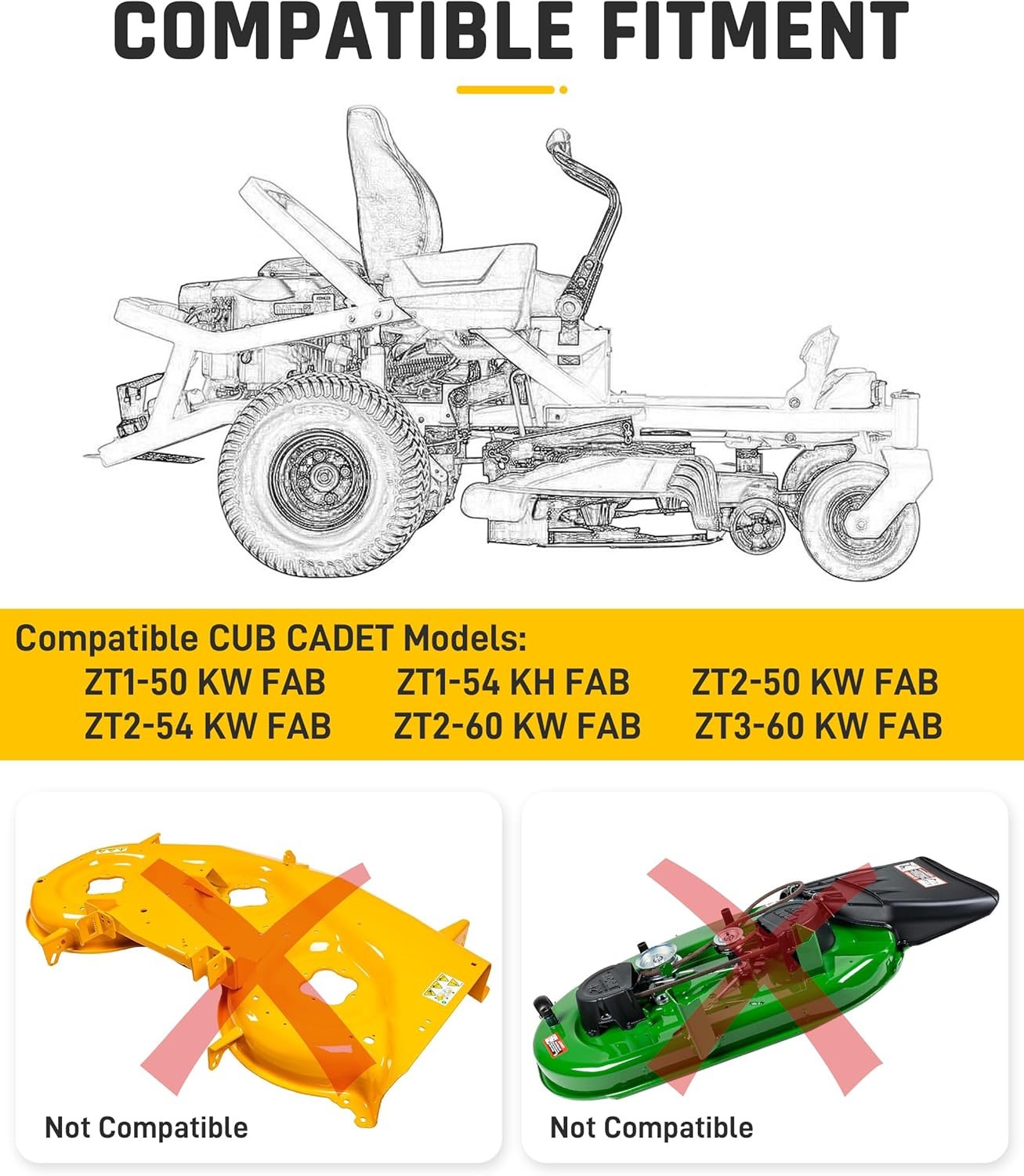 Wyckoff 19A70059OEM Lawn Striping Kit for 50"/54"/60" Deck Zero-Turn Mowers, Compatible with Cub Cadet ZT1/ZT2/ZT3, Troy-Bilt Mustang Z Series & More, Professional Grass Roller System - Image 4