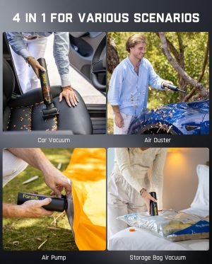 Fanttik Slim V8 APEX Car Vacuum, 4-in-1 Portable Mini Cordless Vacuum with 19000pa Suction...