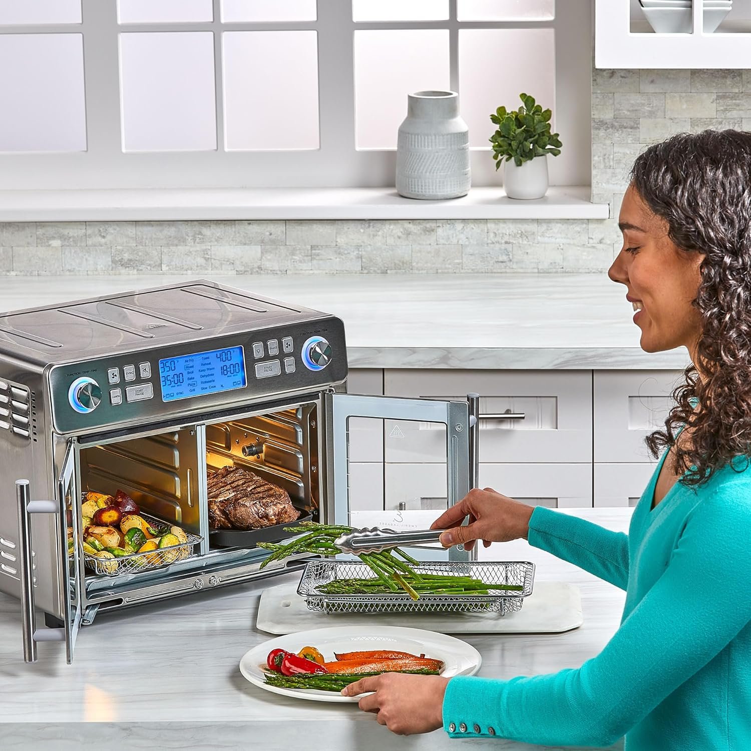 Emeril Lagasse Dual Zone 360 Air Fryer Oven Combo with French Door, 25 QT Extra Large, Cook Two Foods in Different Ways, Up to 60% Faster from Frozen to Finish - Image 5