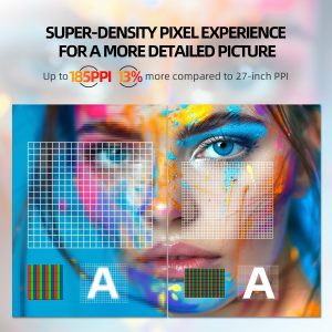 24 Inch 4K Computer Monitor, UHD (3840 x 2160) IPS Panel for Photo Video Editing, ΔE < 2, 185PPI, DCI-P3 100%, 1.07B+ Colors, HDR10, VESA, Height Adjustable, Vertical, Built-in Dual Speakers