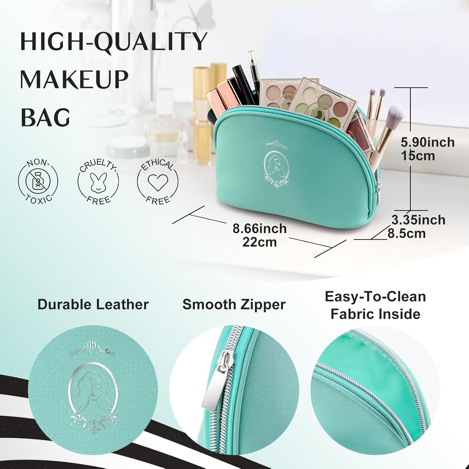 Color Nymph All In One Makeup Kit, Makeup Gift Set for Beginners Teenager Girls with Eyeshadow Palette Blush Lipstick Lip Pencil Eye Pencil Brush Mascara Portable Bag - Image 3