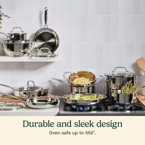 Cuisinart 17-Piece Cookware Set, Chef’s Classic Steel Collection 77-17N