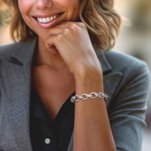 Ross-Simons Italian Sterling Silver Textured and Polished Multi-Link Bracelet