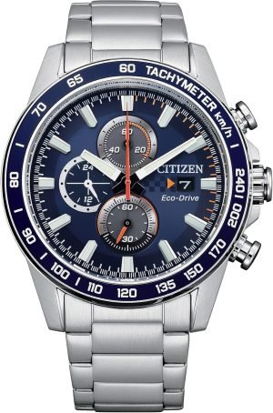 Citizen Men’s Sport Casual Brycen Eco-Drive Chronograph Stainless Steel Watch, 12/24 Hour Time, Date, Tachymeter, 100 Meters Water Resistant, Spherical Mineral Crystal, Weekender
