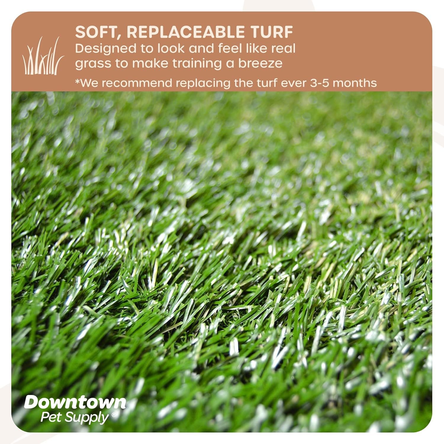 Downtown Pet Supply Dog Grass Pad with Tray, 20 x 25 w/Drawer - Outdoor and Indoor Potty System for Dogs with Replaceable Synthetic Grass Pee Turf - Portable and Waterproof Turf Dog Potty - Image 3
