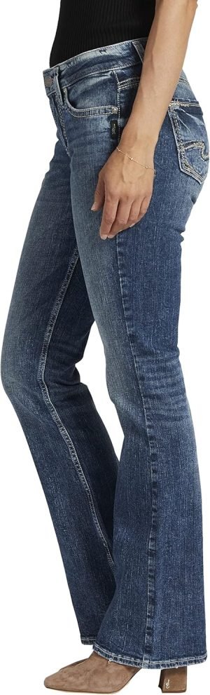 Silver Jeans Co. Women’s Suki Mid Rise Curvy Fit Slim Bootcut Jeans