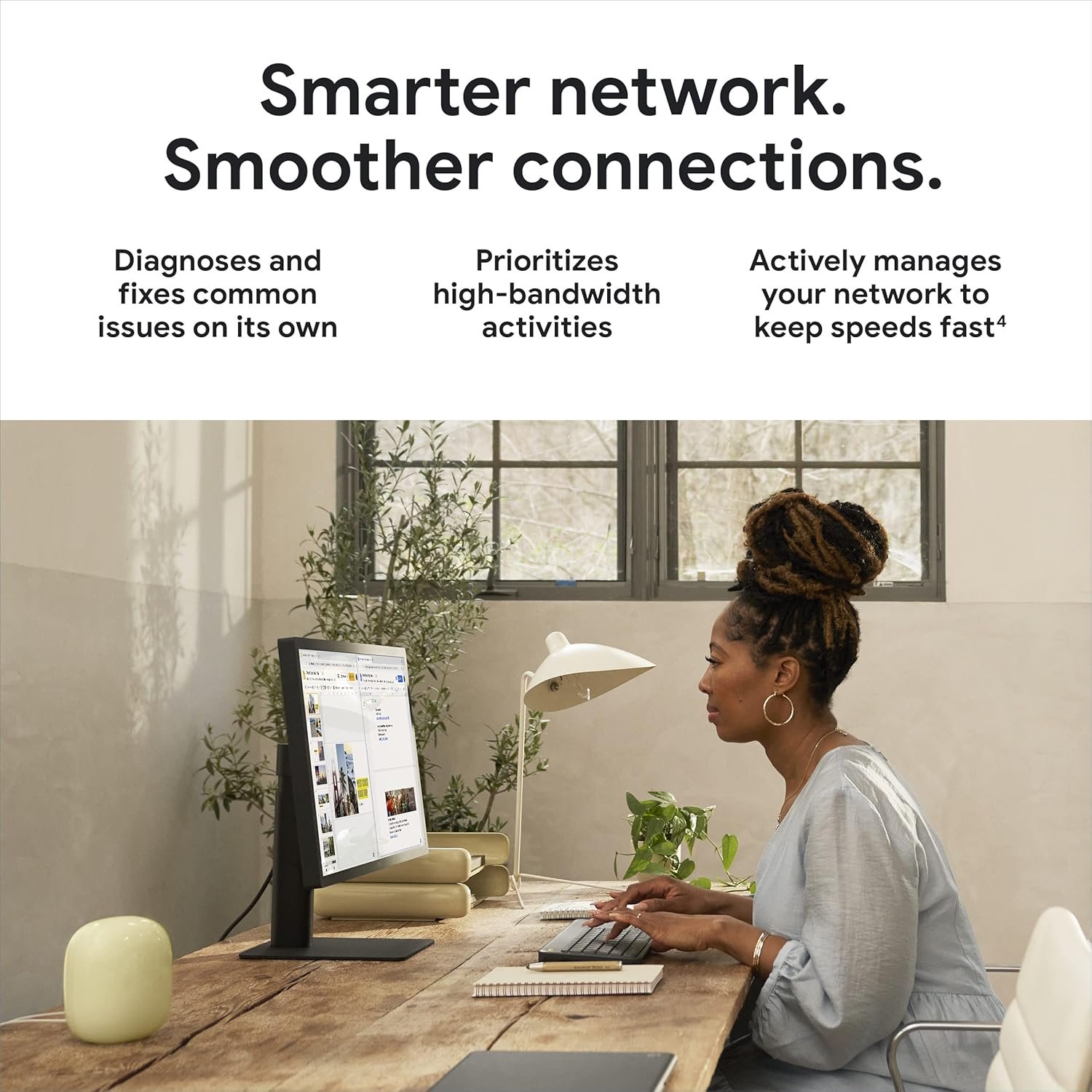 Google Nest WiFi Pro - Wi-Fi 6E - Reliable Home Wi-Fi System with Fast Speed and Whole Home Coverage - Mesh Router - 2 Pack - Snow - Image 3