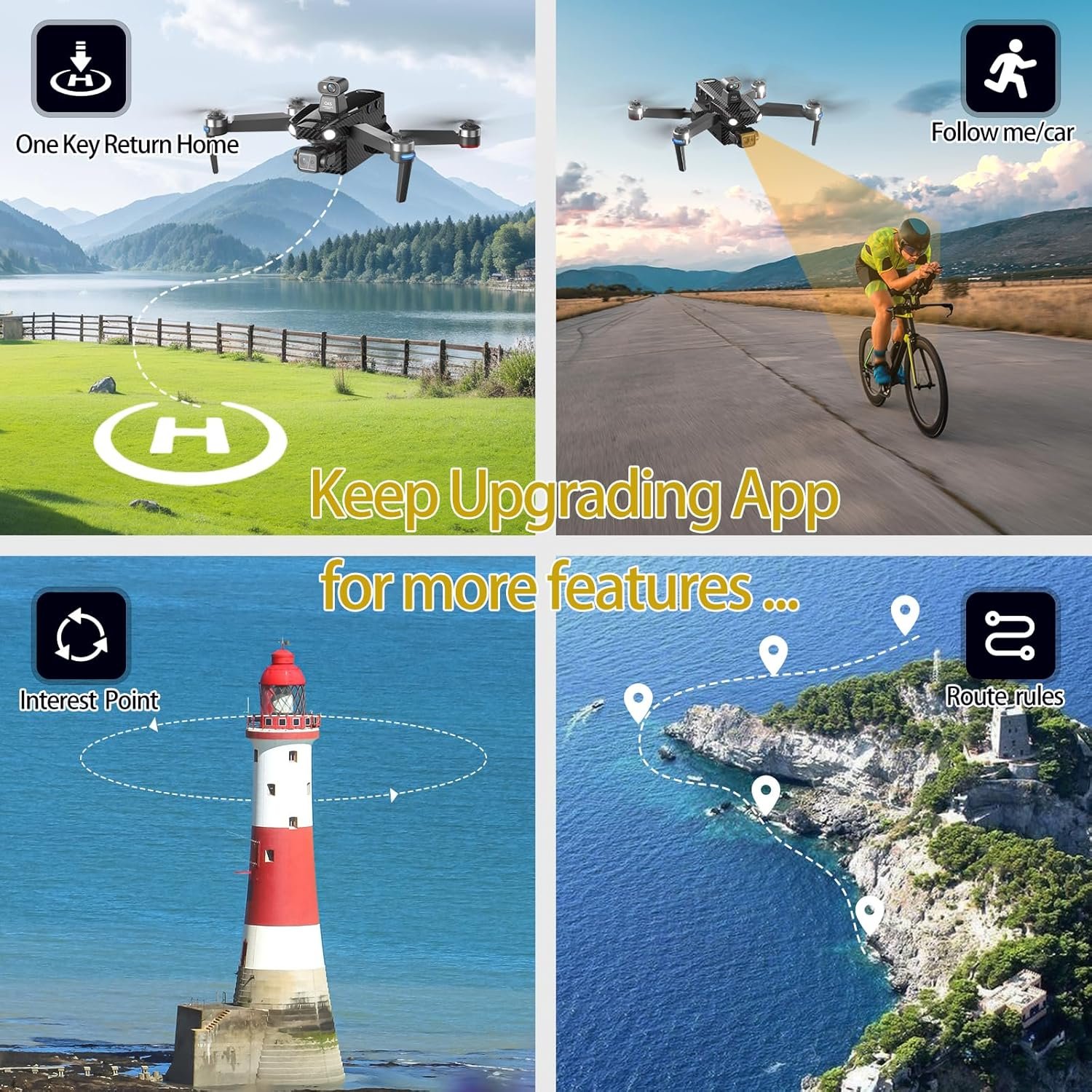 Upgraded Professional Drones with Camera for Adults 4K HD, Anti-shake 3 Axis Gimbal, 360° Obstacle Avoidance, Payload Release, Tablet Touch Screen Controller, Up to 5 Miles Range, 84 Minutes Two Batteries, Time-lapse, Follow Me, Rainproof, GPS Safe Height Auto Return - Image 6