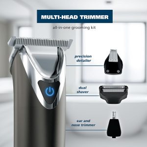 WAHL USA Stainless Steel Lithium Ion 2.0+ Slate Beard Trimmer for Men – Electric Sha...