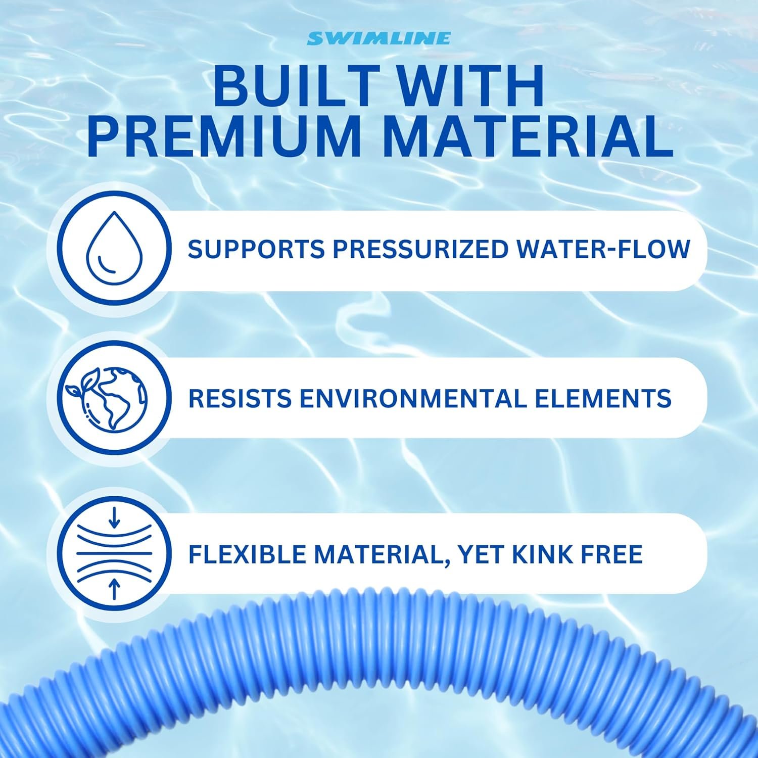 SWIMLINE HYDROTOOLS Swimming Pool Vacuum Hose With Kink-Resistant Swivel Cuff 1.5'' X 30' For Inground Pools - Compatible With Vacuum Heads, Skimmers, Filter Pump Inlets, And Other Pool Accessories - Image 4