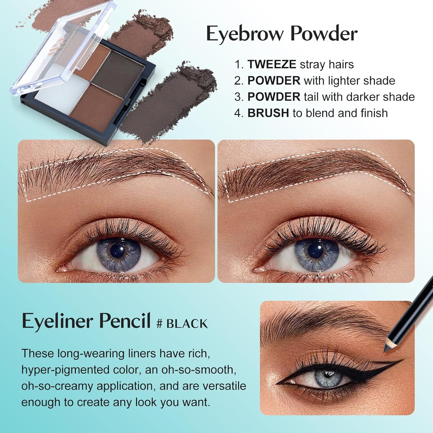 Color Nymph All In One Makeup Kit Comestics Gifts for Girls Teens, Travel Makeup Set 4 Trays Train Case for Beginner Includes Eyeshadow Highlighter Lipgloss Blush Concealer Brush Eyeliner Lipbalm - Image 5
