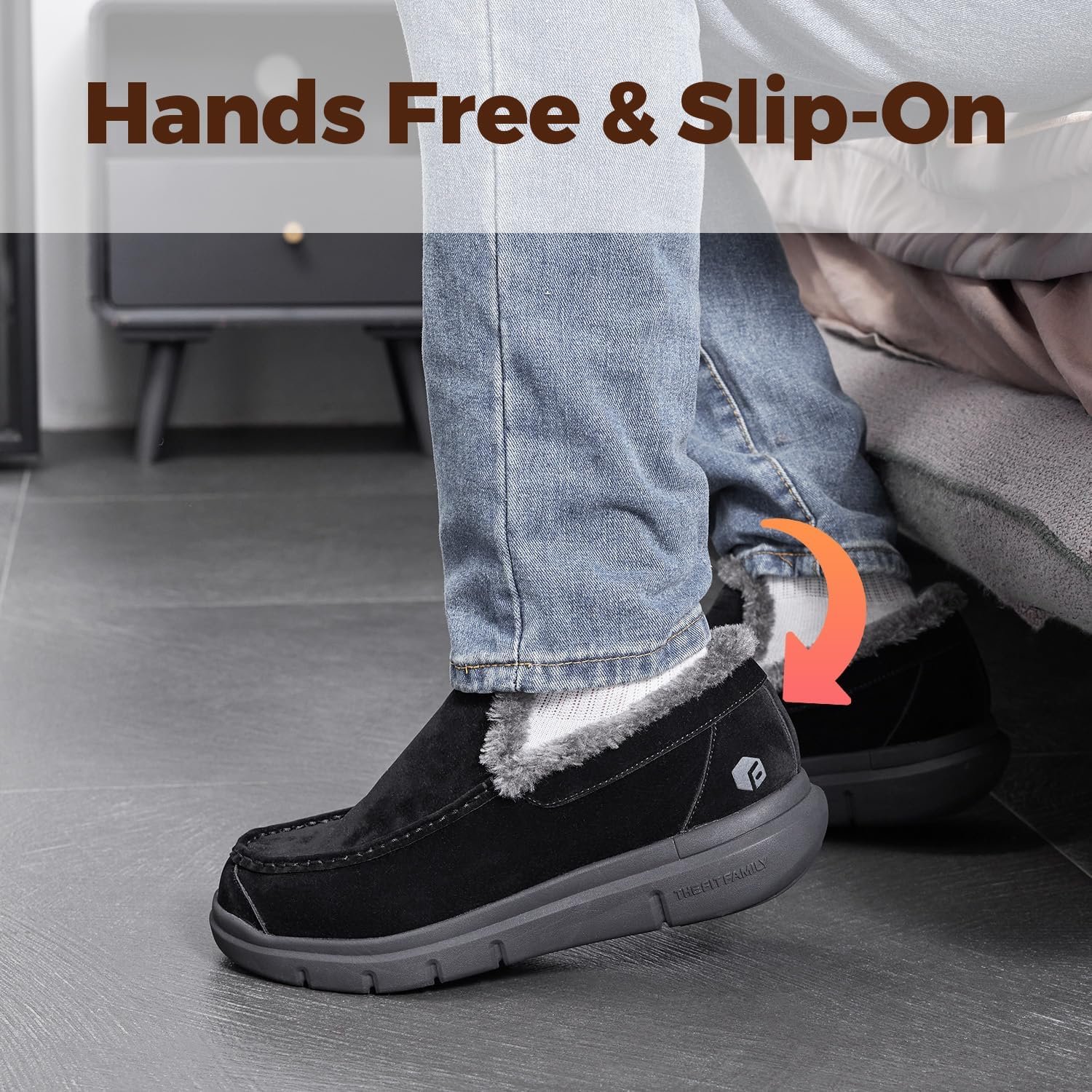 FitVille Extra Wide Men Slippers Slip-on House Slipper Non Slip Orthopedic Winter Shoes for Flat Feet Indoor & Outdoor - Image 6