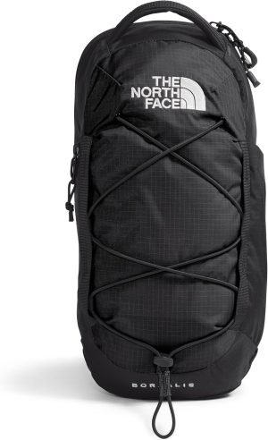 The North Face Borealis Sling Bag | Crossbody Bag with Water Repellent Finish, Adjustable Strap, Multiple Compartments, Tablet Sleeve, TNF Black/TNF White-NPF, One Size