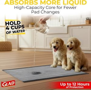 Glad for Pets JUMBO-SIZE/XL Charcoal Puppy Pads, All-in-One | Black Training Pads That ABSORB & Neutralize Urine Instantly | New & Improved Quality, 50 Count – 4 Pack