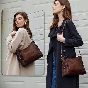 Iswee Leather Crossbody Bags for Women Shoulder Purse Medium Hobo Genuine Leather Satchel Purses and Handbags