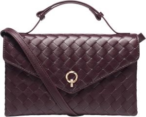 CHUNLI Woven Clutch Purses for Women Formal Evening Crossbody Bags with Adjustable Top Handle PU Leather Envelope Handbags