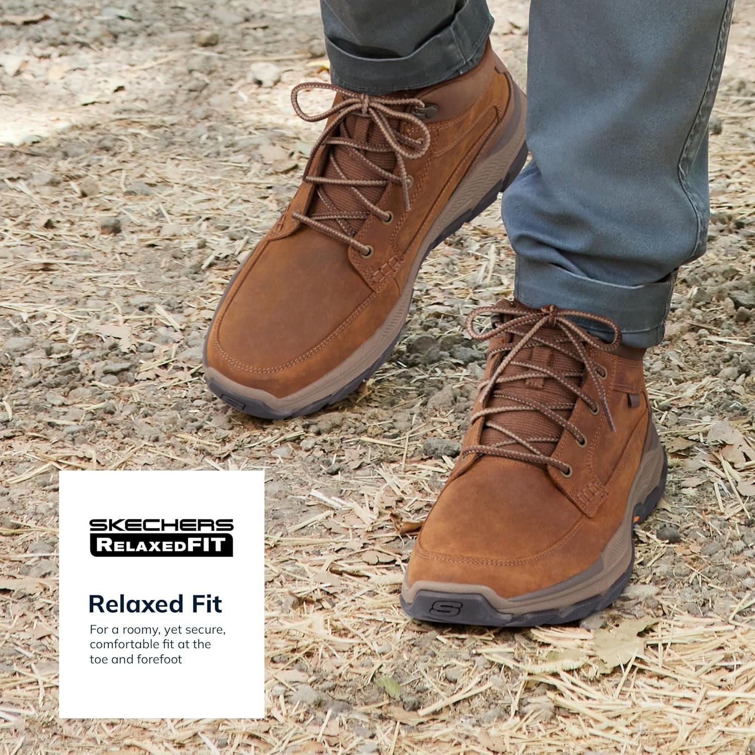 Skechers Men's Respected-Boswell Mid Top Leather Moc Toe Sneakers - Image 3