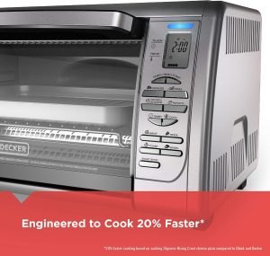 Black+Decker Countertop Convection Toaster Oven, 8 One-touch Cooking Functions, Stainless ...