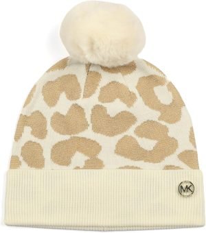 Michael Kors Women’s Metallic Leopard Cuff Hat
