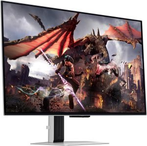 Samsung Odyssey G8 (G80SD) 32″ 4k UHD Gaming Monitor with 0.03ms Response Time, Flicker Free, Anti-Glare, Displayport, HDMI & Dockztorm USB Port Expander, Silver Color (LS32DG802SNXZA)