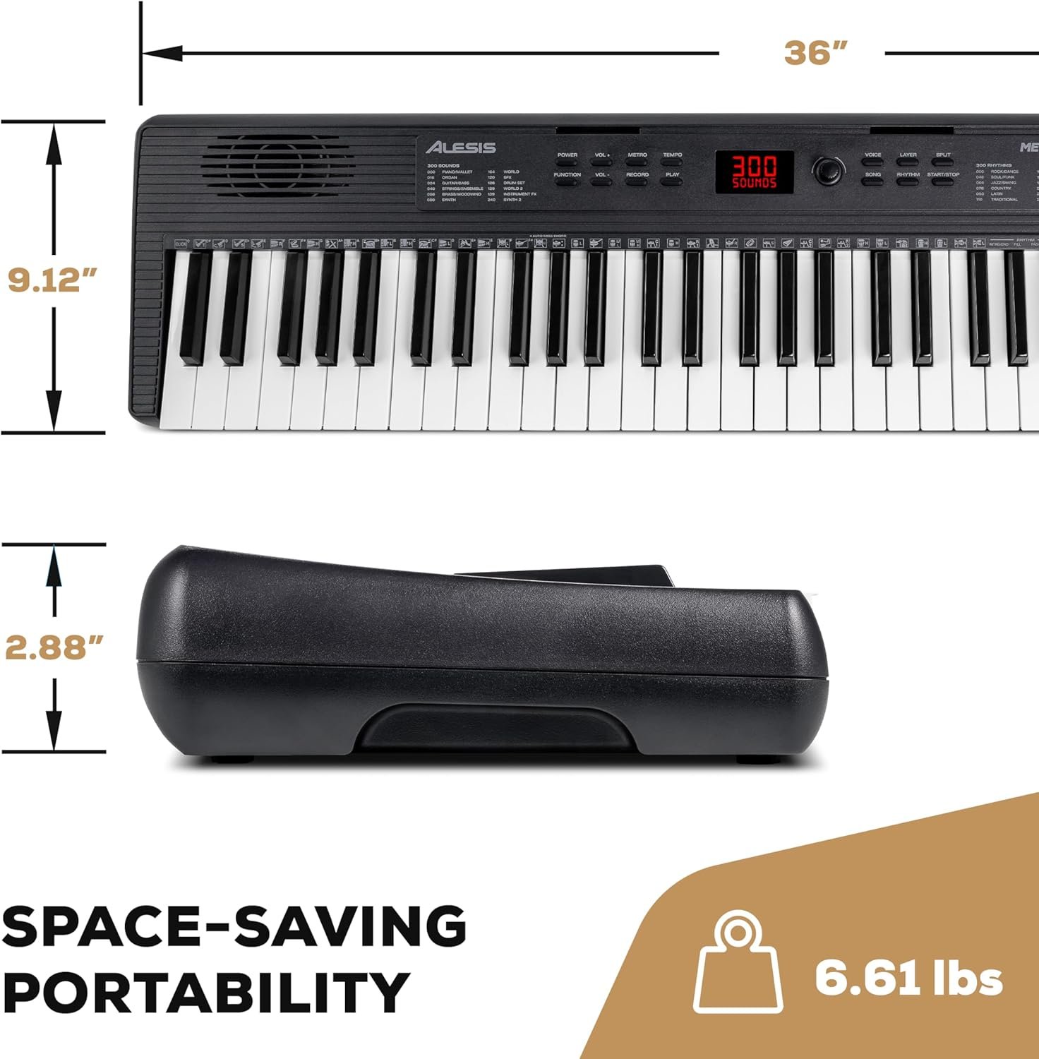 Alesis Melody 61 MK4 Keyboard Piano for Beginners with 61 Keys Speakers, Tablet/Sheet Music Stand, 300 Sounds and Music Lessons - Image 8