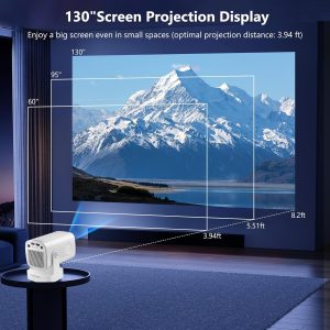 [4K Support & Short Throw]Mini Projector with Dual Band WiFi6 and Bluetooth5.4, 180°...