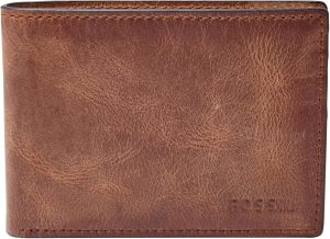 Fossil Men’s Leather Slim Minimalist Bifold Front Pocket Wallet for Men