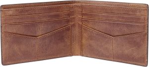 Fossil Men’s Leather Slim Minimalist Bifold Front Pocket Wallet for Men