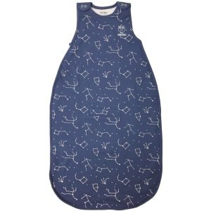 Woolino 4 Season Ultimate Baby Sleeping Bag – Merino Wool and Organic Cotton – Universal Size Adjustable Sleep Sack for Baby – Two-Way Zipper Sleeping Bag (2-24 Months) – Night Sky