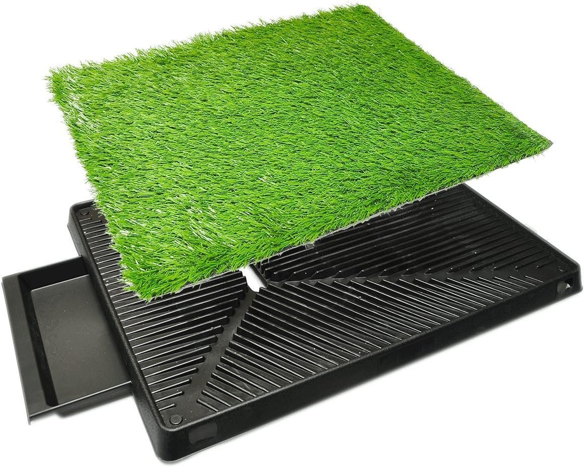Downtown Pet Supply Dog Grass Pad with Tray, 20 x 25 w/Drawer - Outdoor and Indoor Potty System for Dogs with Replaceable Synthetic Grass Pee Turf - Portable and Waterproof Turf Dog Potty - Image 4