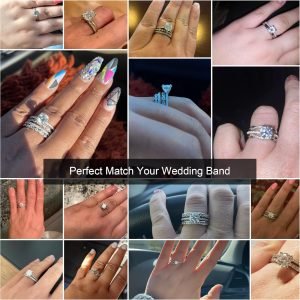 Turandoss 1.5CT Moissanite Rings for Women, D Color VVS1 Clarity Brilliant Round Cut Solitaire Lab Created Moissanite Ring Rhodium Plated Solid S925 Sterling Silver 4 Prong Moissanite Engagement Ring