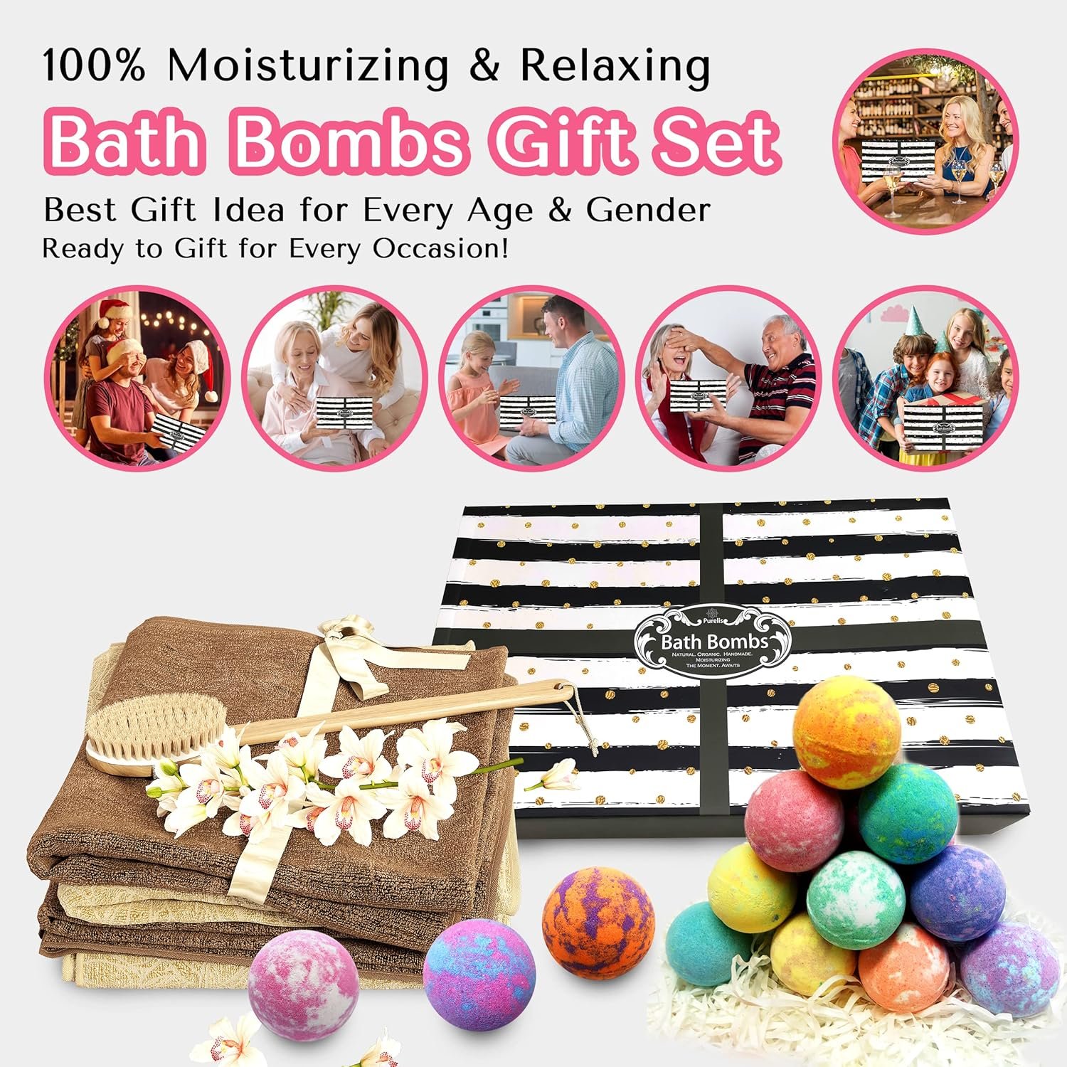 Relaxing Bath Bombs for Men & Women! 50 Wholesale Bath Bombs Individually Wrapped. Bulk Aromatherapy Essential Oil Bath Bombs for Adults Teens Kids! Bath Fizzies #1 Best Pampering Gifts for Women! - Image 5
