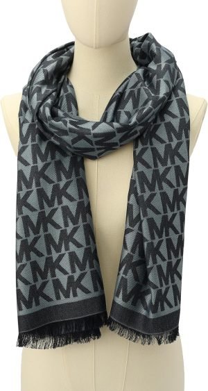 Michael Kors womens Mk Charm Colorblocked Lws Scarf, Stylish Fashion Accessory for Cold Weather