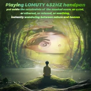 Professional Handpan Drum 22 Inch,432Hz Hand Drum with D Minor Kurd Tuning 9 Notes – Percussion Instrument for Advanced Players,Hand Pan (Blue)