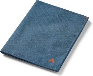 Allett Travel Wallet, Indigo Blue | Nylon, Thin Bifold, RFID Blocking, Minimalistic, Front Pocket | Holds Up To 10 Cards & Passport | For Men & Women