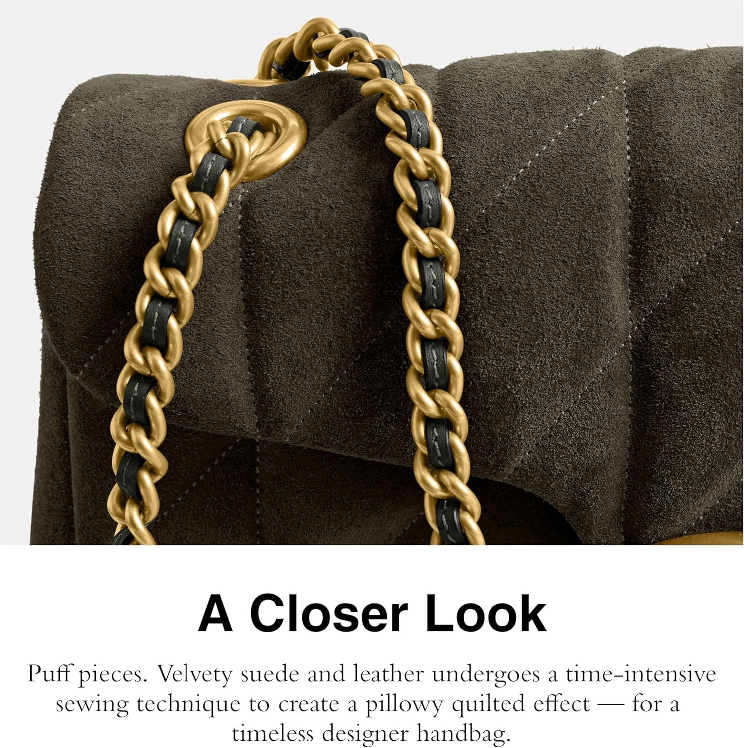 Coach Quilted Suede Tabby Shoulder Bag 26 with Chain - Image 4