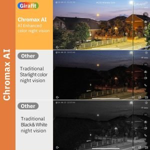 Girafit 3MP 2K Window Camera,2.4GHz&5GHz WiFi Indoor Cameras for Home Security 2 Pack with ChroMax Al Color Night Vision,Person & Motion Detection,24/7 Recording,Easy&Quick Install