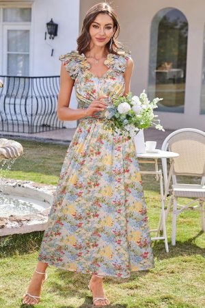 GRACE KARIN 2025 Women’s Summer Floral Print Dress Sleeveless Casual Flowy Sundress ...