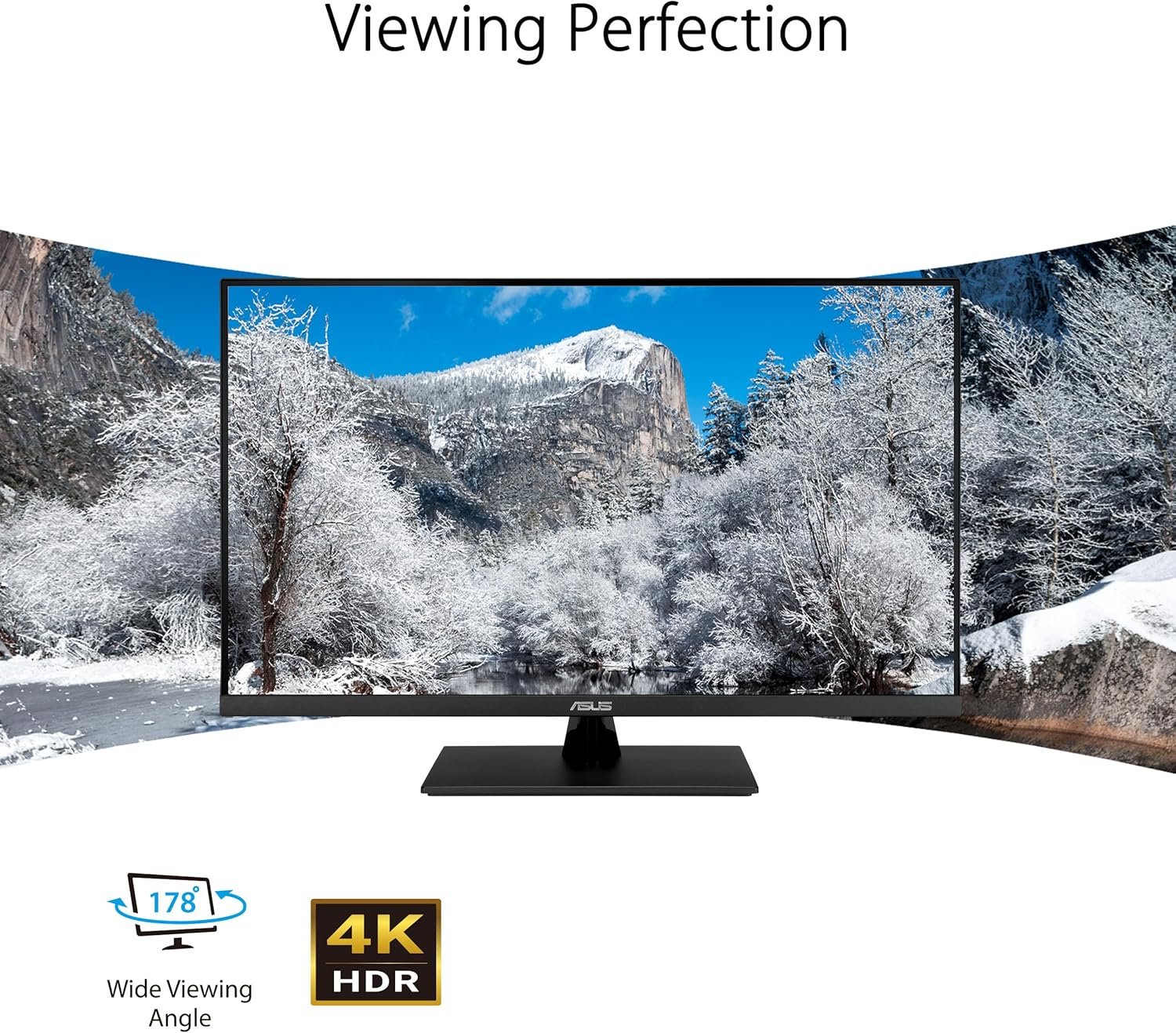 ASUS 31.5” 4K HDR Eye Care Monitor (VP327Q) – UHD (3840 x 2160), 99% sRGB, HDR-10, Adaptive-Sync, Speakers, DisplayPort, HDMI, Flicker Free, Blue Light Filter, VESA Mountable,Black - Image 2