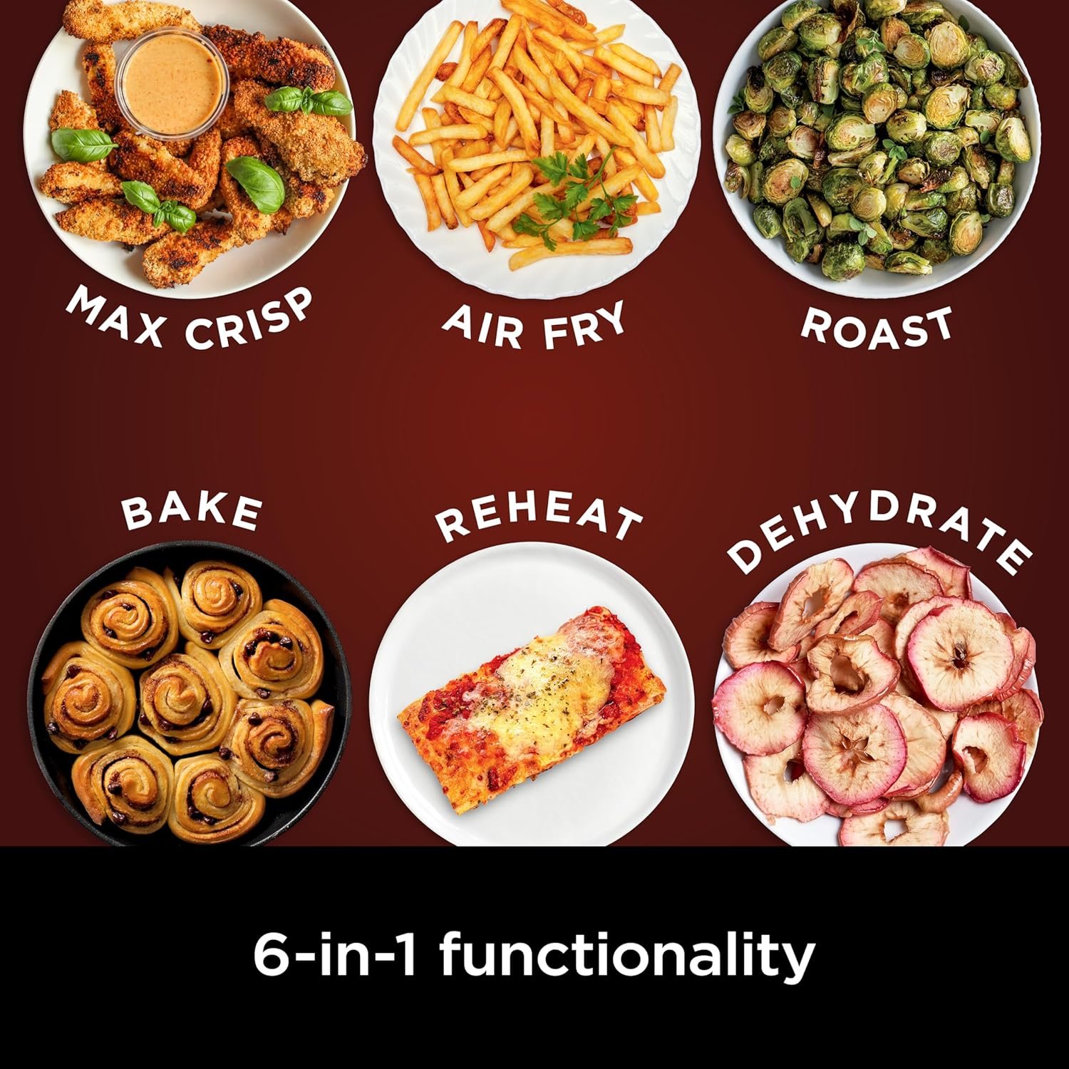 Ninja | Air Fryer | 6.5 QT Pro XL Capacity fits 9lbs of Wings | 6-in-1 Max Crisp, Air Fry, Roast, Bake, Reheat & Dehydrate | Nonstick Basket, Crisper Plate & Recipe Guide | Grey | AF181 - Image 4