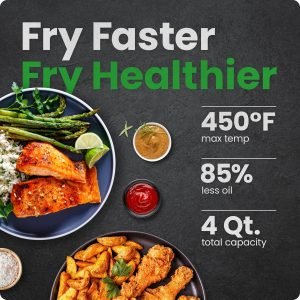 Chefman Air Fryer – 4 QT Compact Airfryer for Quick & Easy Meals in Minutes, Featur...