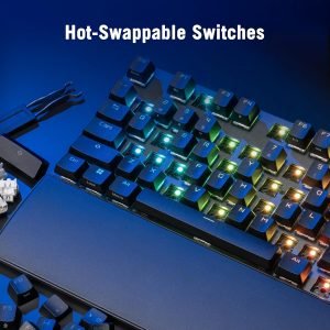 ASUS ROG Strix Scope II X Wired USB Mechanical Gaming Keyboard – 100% Full-Size, Hot Swappable Pre-lubed ROG NX Snow V2 Linear Switches, PBT Keycaps, RGB, PC/Mac Support – Black