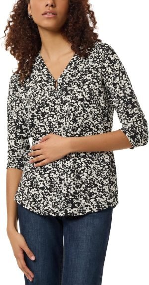 Jones New York Women’s 3/4 Sleeve Printed V-Neck Top