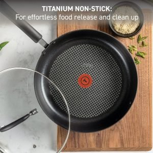 T-Fal Ultimate Hard Anodized Nonstick Fry Pan With Lid 12 Inch, Oven Broiler Safe 400F, Li...