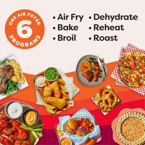 Instant Pot Vortex Plus 6QT XL Air Fryer, 6-in-1, Broils, Dehydrates, Crisps, Roasts, Rehe...